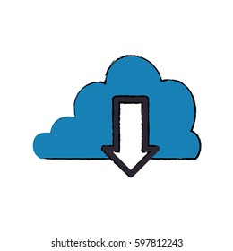 Cloud computing technology icon vector illustration graphic design