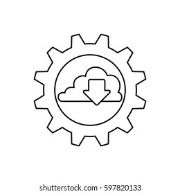 Cloud computing technology icon vector illustration graphic design