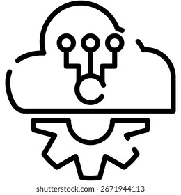 Cloud Computing Technology Line Icon