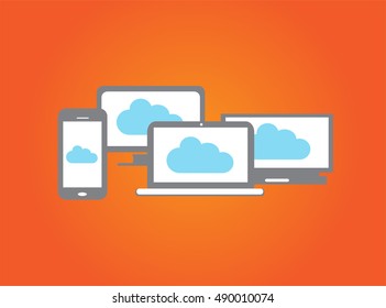 Cloud computing technology scheme eps10 vector illustration