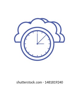 cloud computing technology with time clock