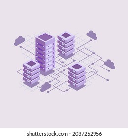 Cloud Computing Technology Vector Illustration