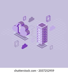 Cloud Computing Technology Vector Illustration