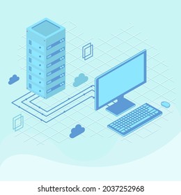 Cloud Computing Technology Vector Illustration