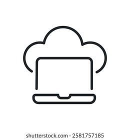 Cloud computing thin line icons. Perfect pixel on transparent background