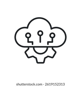 Cloud computing thin line icons. Perfect pixel on transparent background