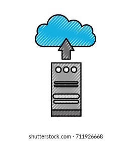 cloud computing tower computer upload information storage