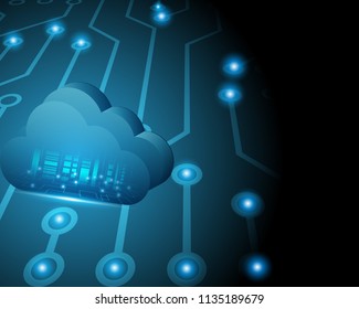Cloud computing transformation data storage technology concept.vector illustration.
