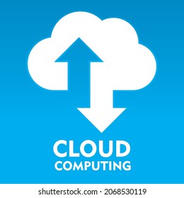 Cloud computing upload and download icon vector