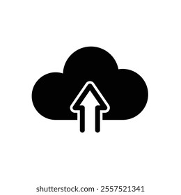 cloud computing. Upload icon. data system storage service concept. Solid design style. vector template design