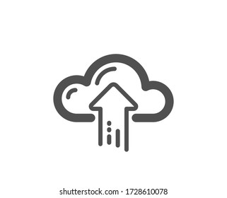 Cloud computing upload icon. Internet data storage sign. File hosting technology symbol. Classic flat style. Quality design element. Simple cloud upload icon. Vector