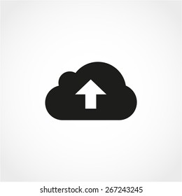 Cloud computing upload Icon Isolated on White Background