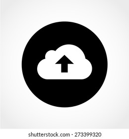 Cloud computing upload Icon Isolated on White Background