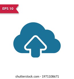 Cloud Computing, Upload Icon. Professional pixel-aligned icon in glyph style.