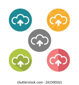 Cloud computing uploading flat icon