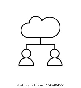 Cloud computing, users, SEO icon. Simple line, outline vector elements of commerce icons for ui and ux, website or mobile application