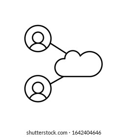 Cloud computing, users, SEO icon. Simple line, outline vector elements of commerce icons for ui and ux, website or mobile application
