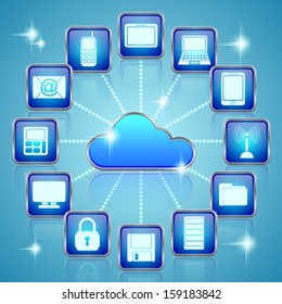Cloud computing vector concept