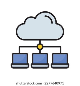 Cloud computing vector filled outline Icon Design illustration. SEO Development And Marketing Symbol on White background EPS 10 File