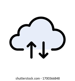 cloud computing vector flat color icon 