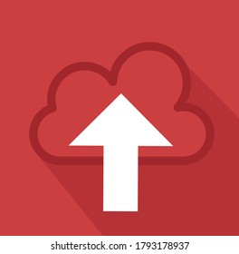 cloud computing vector glyph color icon. Upload cloud storage symbol. Modern, simple flat vector illustration for web site or mobile app.