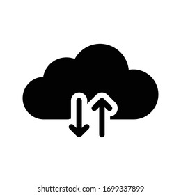 cloud computing vector glyph flat icon 