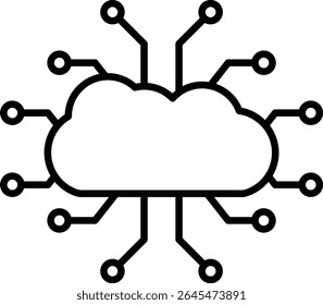 Cloud computing vector icon. Can be used for printing, mobile and web applications.