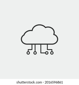 Cloud computing vector icon illustration sign 