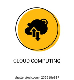 Cloud computing vector. Cloud computing icon illustration on white background. Stock vector.