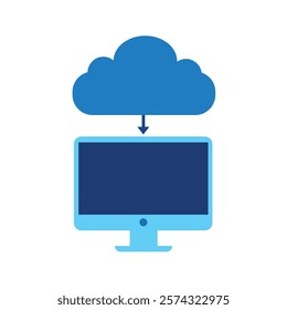 Cloud computing vector icon illustration.