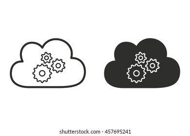 Cloud computing vector icon. Illustration isolated on white background for graphic and web design.