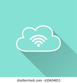 Cloud computing vector icon. Illustration isolated for graphic and web design.