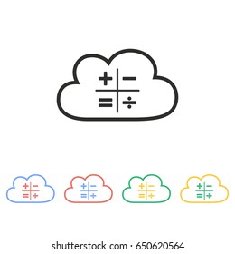 Cloud computing vector icon. Illustration isolated for graphic and web design.
