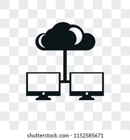 Cloud computing vector icon isolated on transparent background, Cloud computing logo concept