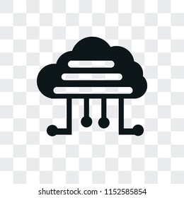 Cloud computing vector icon isolated on transparent background, Cloud computing logo concept