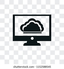 Cloud computing vector icon isolated on transparent background, Cloud computing logo concept