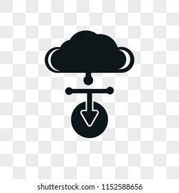 Cloud computing vector icon isolated on transparent background, Cloud computing logo concept
