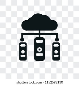 Cloud computing vector icon isolated on transparent background, Cloud computing logo concept