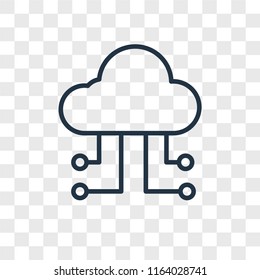 Cloud computing vector icon isolated on transparent background, Cloud computing logo concept