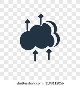 Cloud computing vector icon isolated on transparent background, Cloud computing transparency logo concept