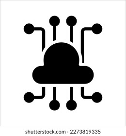 Cloud computing vector icon in linear, outline icon vector illustration on white background