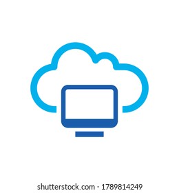 cloud computing vector icon logo design