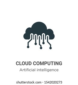 Cloud computing vector icon on white background. Flat vector cloud computing icon symbol sign from modern artificial intelligence collection for mobile concept and web apps design.