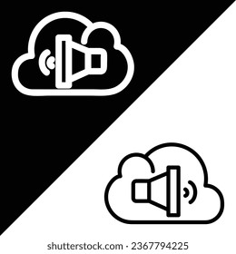 cloud computing Vector Icon, Outline style icon, from Advertisement icons collection, isolated on Black and white Background.