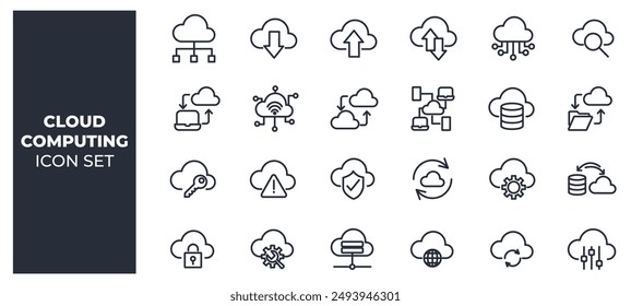 Conjunto de iconos de Vector de computación en nube