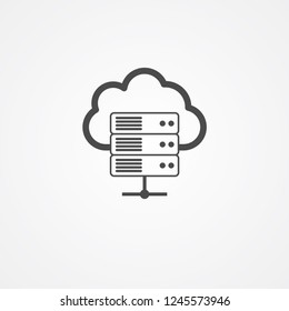 Cloud computing vector icon sign symbol