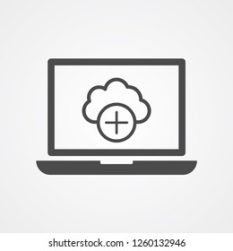 Cloud computing vector icon sign symbol