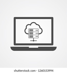 Cloud computing vector icon sign symbol