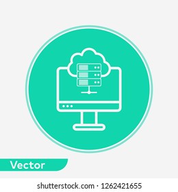 Cloud computing vector icon sign symbol