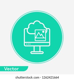 Cloud computing vector icon sign symbol